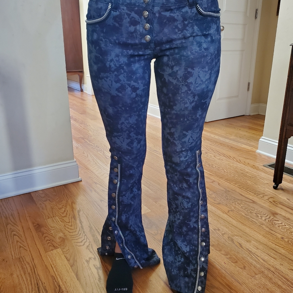 Vintage Coated lowrise flares